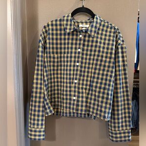 Madewell The Signature Poplin Crop Shirt in Plaid